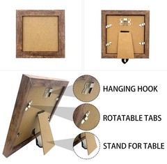 LEKAIYA 5×5 Picture Frames Set of 2, Square Rustic 5X5(2pcs), Wood