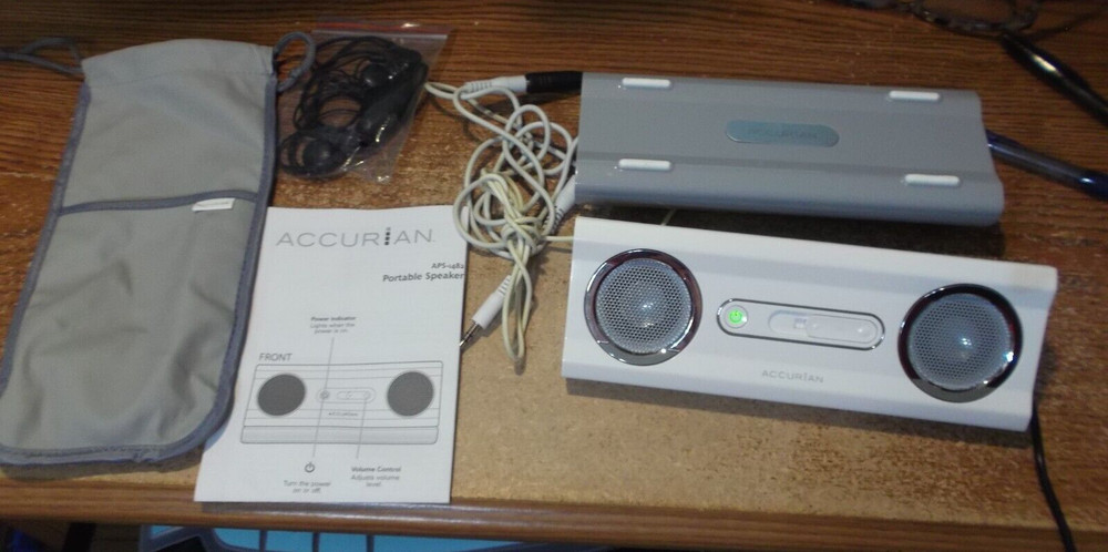 Accurian Speaker with AC Adapter, Several Jacks, Storage Case, Manual