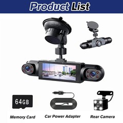 360° 4 Channel 1080P Car Dash Cam Front Rear Inside Left Right +Camera +Wifi US