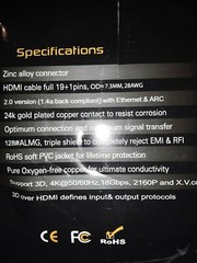 HDMI High Speed with Ethernet Cable 1Meter(36in) 24k gold plated copper contacts