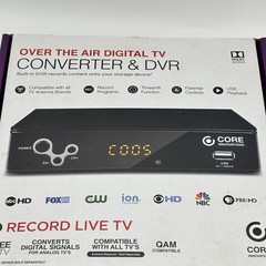 Core Innovations CTCB105 Digital TV Converter Box DVR Remote Manual Cables Box