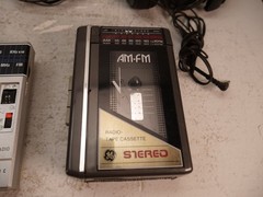 Vintage GE Walkman Portable Cassette Player-Am/Fm Radio Lot Sony Headphones