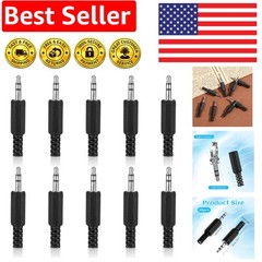 10PCS 3.5mm TRS Stereo Male Replacement Plugs, 1/8″ Earphone Jack Adapters for D