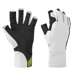 Mustang Traction UV Open Finger Gloves – White Black – Large [MA6007-267-L-267]