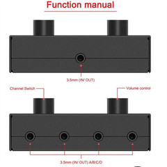4 Port Audio Switch Stereo Audio Switcher Splitter 4 In 1 Out / 4 In 1 Out NEW