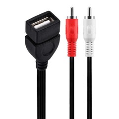 USB 2.0 A Female to 2 RCA Phono Male Plug Audio PC TV Video Extension Cable Cord