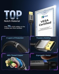 54Gbps DisplayPort Cable 2.1 [VESA Certified], DP 2.1 Cable [16K@30Hz, 8K@120…