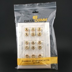 DataComm 8.2 Surround Sound Speaker Distribution Panel, 3-Gang, White