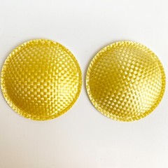 Pair 58mm Yellow Dome SPEAKER DUST Caps Covers For Bass / Woofer Repair
