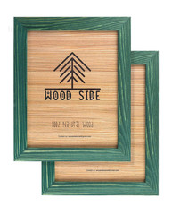 Rustic Wooden Picture Frame 11×14-100% Natural Solid Eco Distressed Green