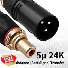 YYTCG 24K Gold Plated XLR to RCA Adapter (4-Count) – XLR Male to RCA Female H…