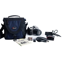 Vintage Canon EOS Rebel 300D DSLR Camera Kit Bundle 18-55mm Lowepro Bag Tested