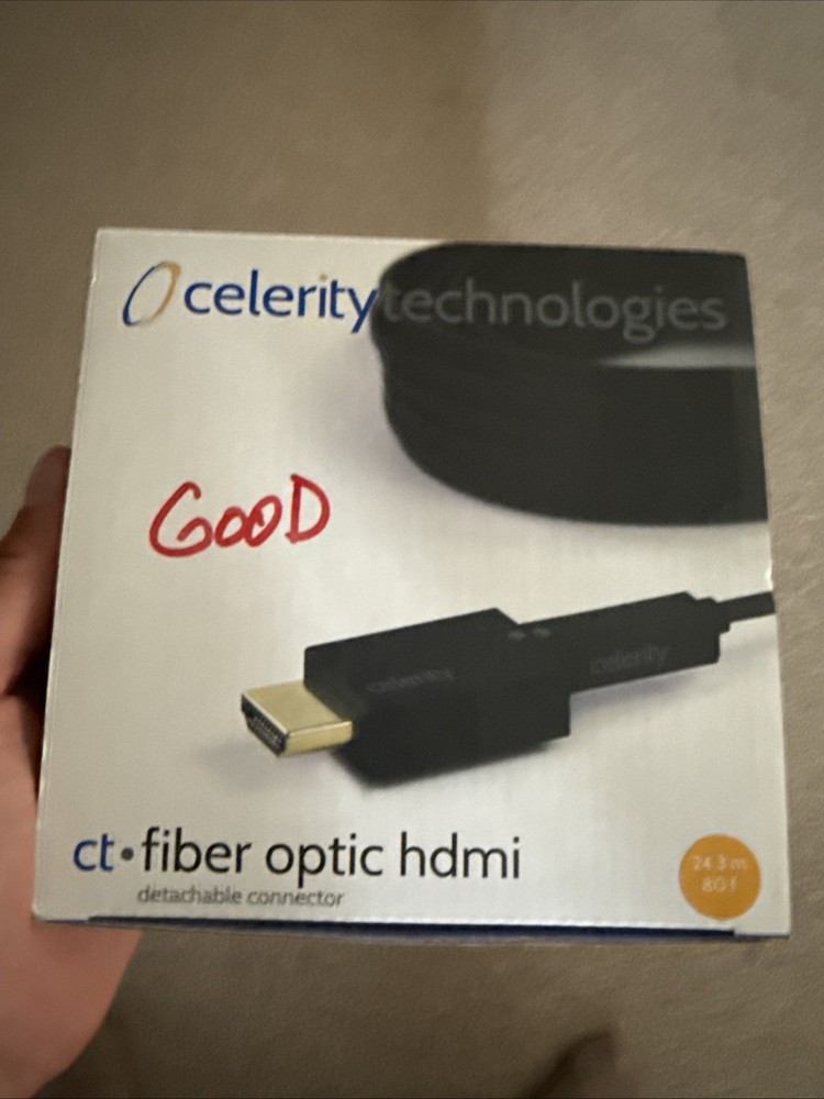 Celerity Fiber Optic With Detachable HDMI Connector 80ft 4K@60Hz Plenum DFO-80P