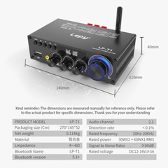 ‌High-Fidelity 2.1CH Amplifier: 108dB SNR & Lossless Music Playback‌
