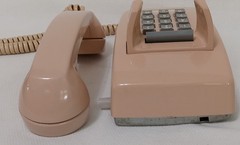 Western Electric rose beige 2554 touch tone wall phone, works
