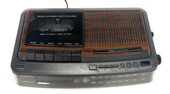 Vintage GE Alarm Clock with Cassette Player W/Record-Am /Fm Radio #7-4966A Works