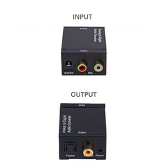 RCA to Optical Audio ADC 96KHz 24-bit Sampling Aluminum Body for Laptop/Receiver