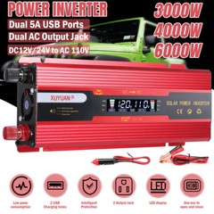 7000W Power Inverter DC 12V 24V To AC 110V 220V Pure Sine Wave Solar Converter