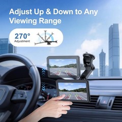 EWAY Suction Cup Mount for CarPlay Display, Backup Camera Monitor, Extended Arm