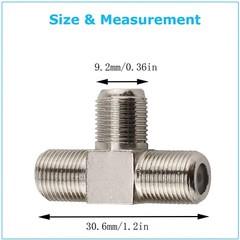 F Type Connector Triple 3 Way Splitter TV RF Coaxial Coax Adapter USA