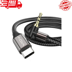 USB C to Aux 3.3 FT, Type C to 3.5Mm Male Aux Cord for Car 90 Degree, USB-C to H