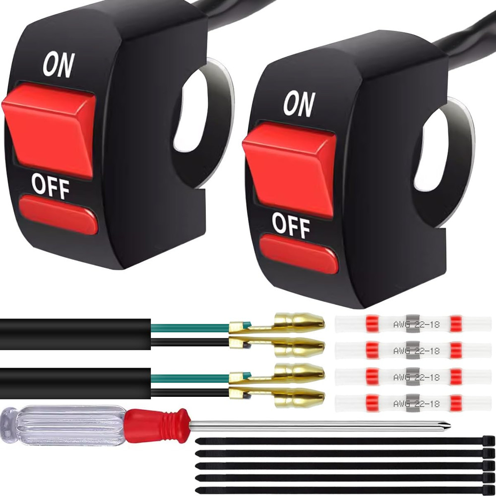 22mm Handlebar Mounting Switch 12-80V 7/8 Universal ON-Off Handle Button