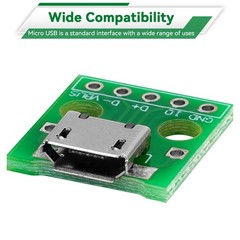 15 Pcs Micro USB to DIP Adapter 5 Pin Female Connector B Type Board Set