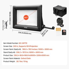 VEVOR Inflatable Movie Screen Inflatable Projector Screen 24 FT Outdoor Theater