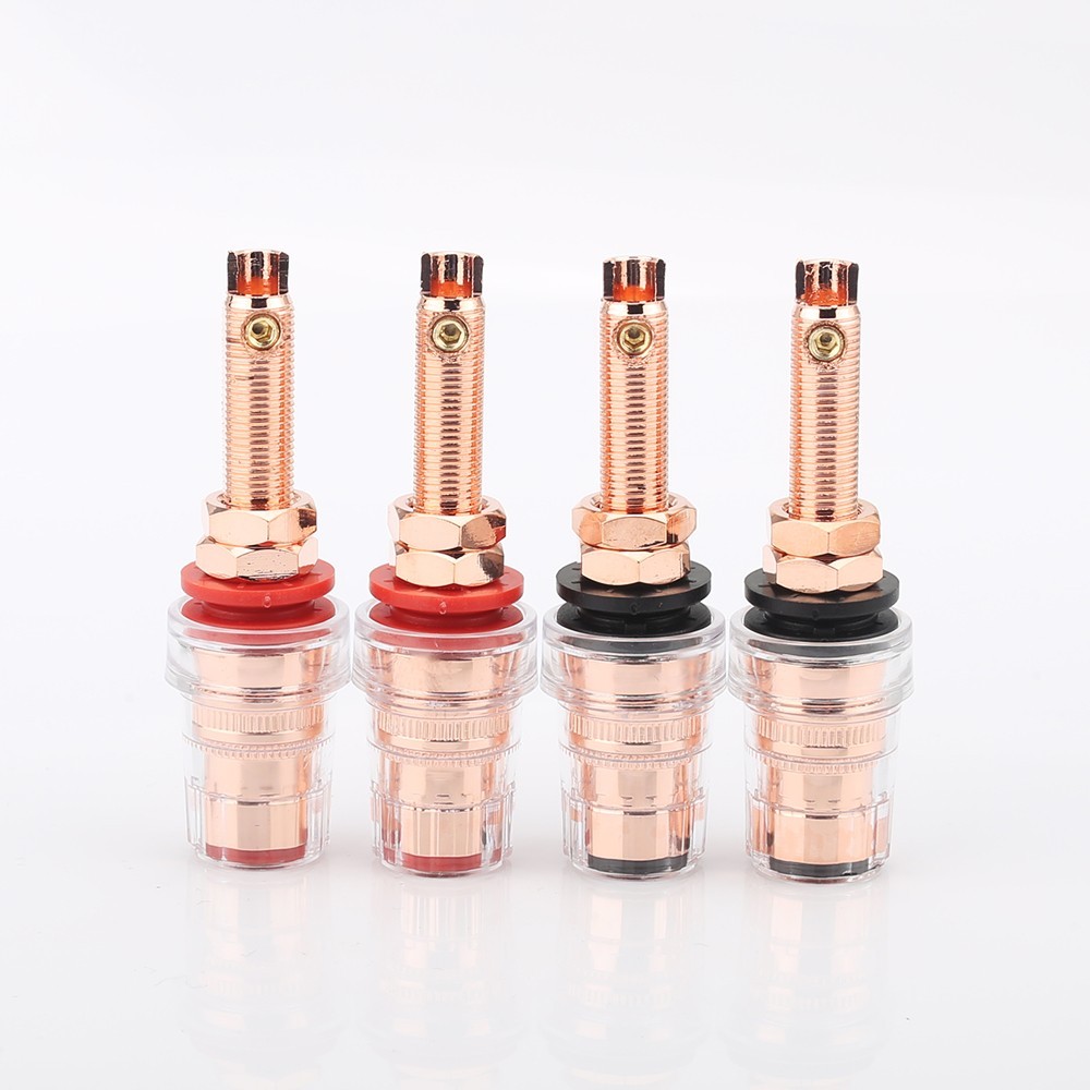 100% Pure Copper Binding Post Speaker Banana Jack Amplifier Terminal