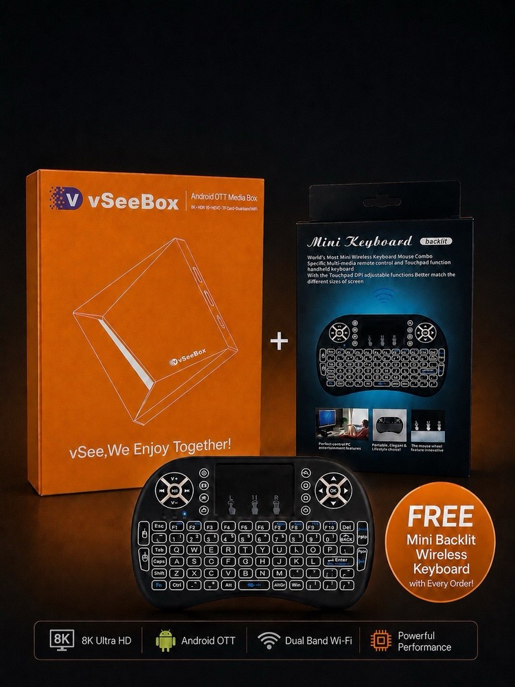 Vseebox v6 Pro / Free Mini Backlit Keyboard With Order