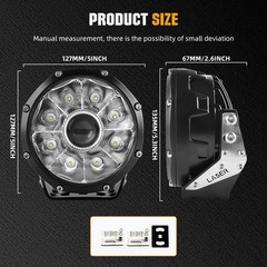 AUXBEAM 5″ inch LED Light Pods Bar Spot DRL Driving Fog Lamps SUV Offroad Truck