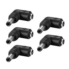 uxcell 5Pcs DC Power Connector Adapter 5.5×2.5mm M to 5.5×2.1mm F 5Pcs, Black