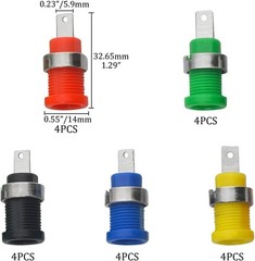 WMYCONGCONG 20 PCS 5 Colors 4mm Banana Jack Female Panel Mount Socket…