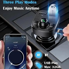 Bluetooth 5.0 Car Wireless FM Transmitter Adapter 2USB PD Charger AUX Hands-Free