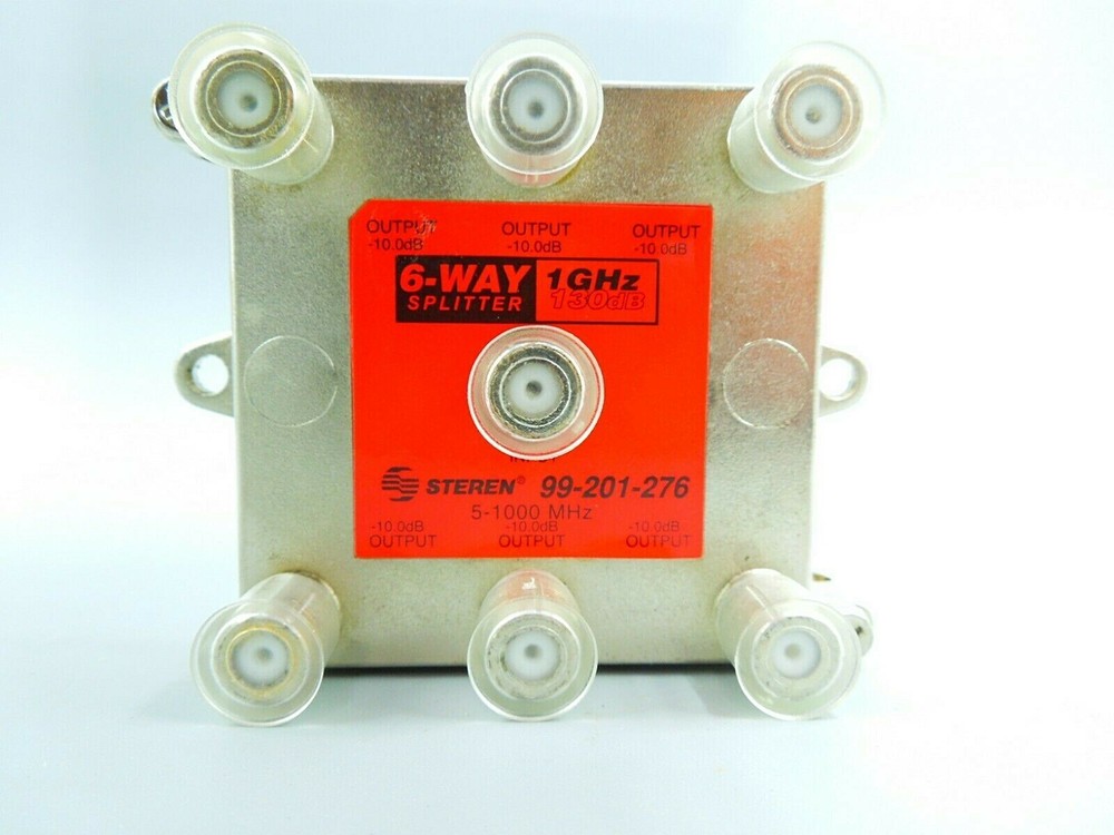 6 output Cable TV Splitter Coaxial RG6 6 way Coax HD rated CATV HDTV (QTY 1)