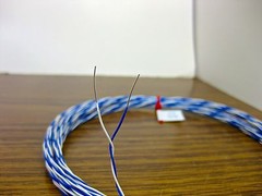 25 feet solid 26 AWG Silver Plated Wire Twisted Pair Gore blue white SPC