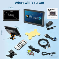 10.1 Inch Small Monitor TV & Car Video Player with 1024 * 600P | Security Monito