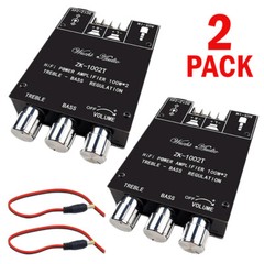 2PCS ZK-1002T Bluetooth 5.0 Stereo Amplifier Board Treble Bass 2 Channel 100W*2