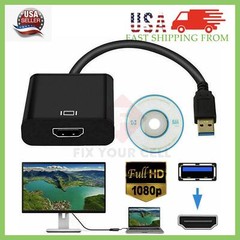 HD 1080P USB 3.0 to HDMI Video Cable Adapter For PC Laptop HDTV LCD TV Converter