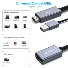BENFEI HDMI to DisplayPort Adapter, Source Grey or silver