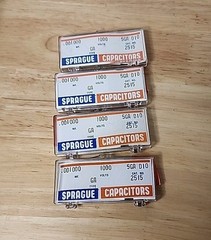 20 Sprague Capacitors GA .001000 MF 1000V 5GA D10 Cat No 2515 – NOS