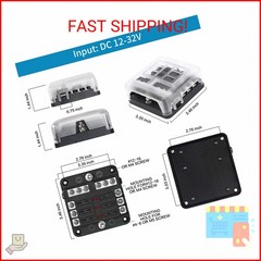 6 Way Fuse Block,12V Blade Fuse 6 Circuit ATC/ATO Waterproof Fuse Box Holder wit
