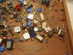 ONE POUND MISC. ELECTRONICS AND HARDWARE AS PICTURED
