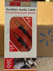 6 foot Auxiliary Audio Cable for all 3.5mm audio devices. (New in Box)