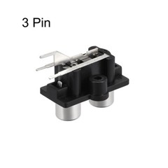 2Pcs AV Concentric Outlet 2 RCA Female Jack 3-Pin Connector Socket Panel Mount