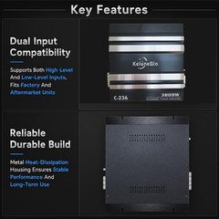Car Audio Amplifier 3800W 2 Channel Full Range Vehicle Subwoofer Speaker System
