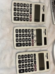 (5) Used WORKING Calculators Texas Instr TI-1795SV, Victor 700, Ativa 12 Digit