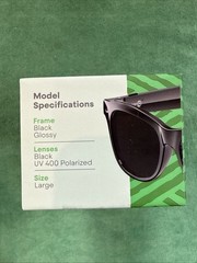 New WeariQ Wireless Smart Glasses Bluetooth, Black Polarized Lenses, Large Frame