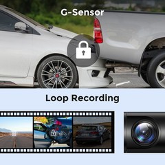 AZDOME 1080P FHD Dash Cam for Cars WiFi Voice Control Night Vision G-Sensor