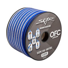 Skar Audio Elite 12 Gauge Oxygen-Free Copper Speaker Wire 100 Feet (Blue/White)